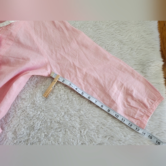 Mat De Misane Linen Blend Shirt Top Popover Size 44 US Large - Picture 11 of 11